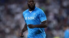 ALLIANZ STADIUM, TORINO, ITALY - 2024/09/21: Romelu Lukaku of Ssc Napoli  looks on during the Serie A football match between Juventus Fc and Ssc Napoli. The match ends in a tie 0-0. (Photo by Marco Canoniero/LightRocket via Getty Images)